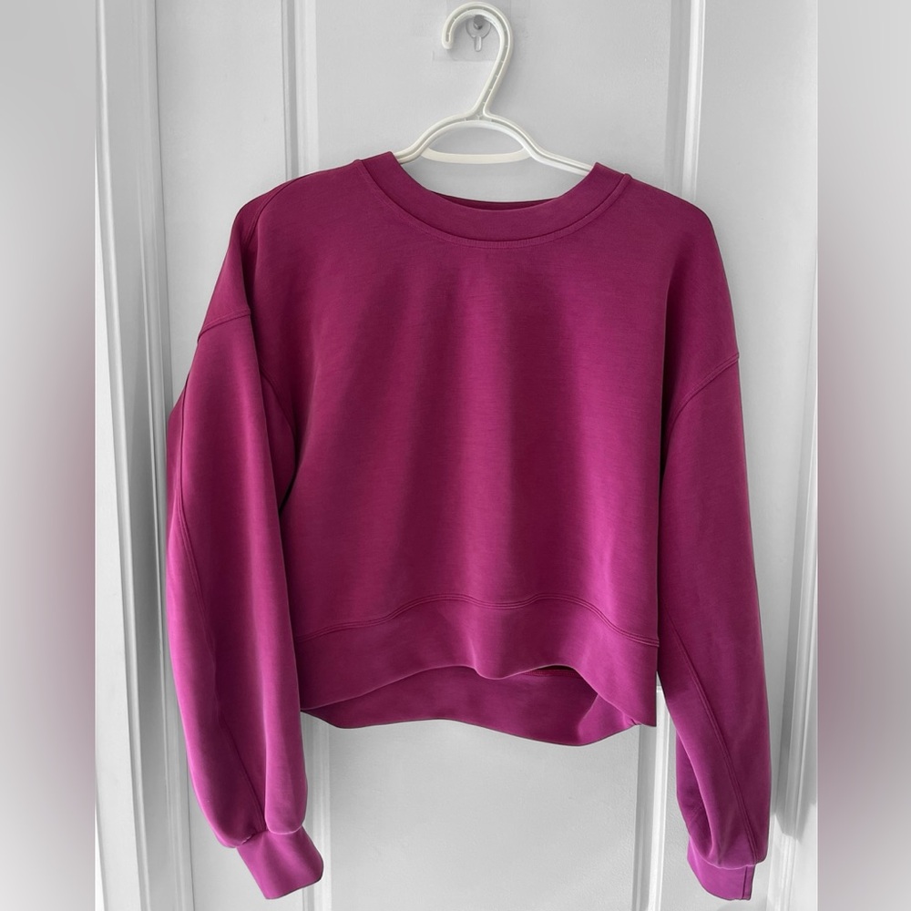 Lululemon Softstreme Oversized Cropped Crew Magenta Pink Size 4